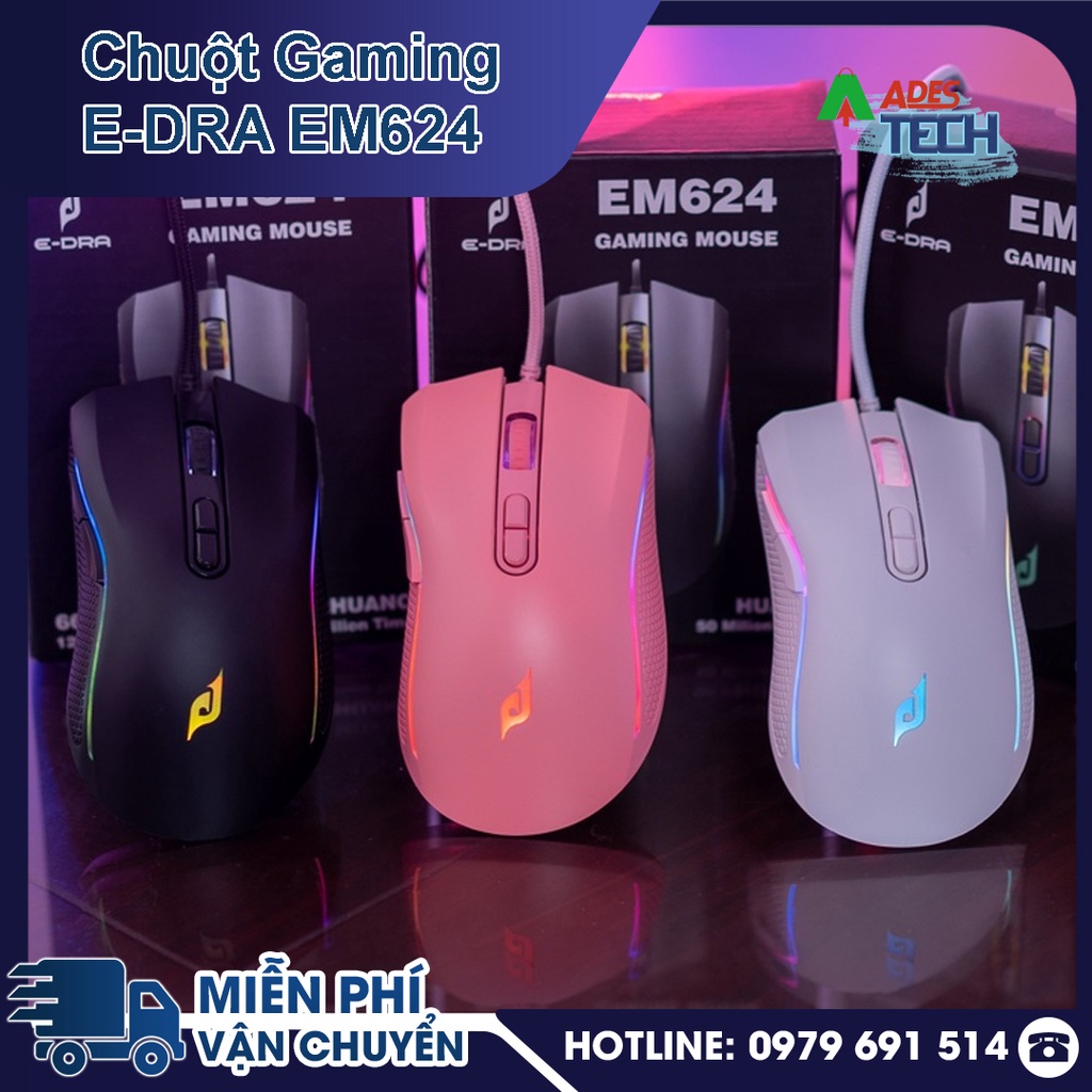 Chuột Gaming EDra EM624 RGB/ 6662IC / DPI 12000 - Bảo hành 12 tháng