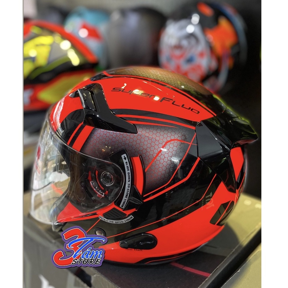 NÓN BẢO HỘ KYT 3/4 CHÍNH HÃNG SUPER RED YWVNX0009