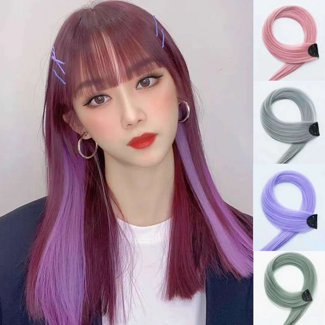 12 Color Wig Color Gradient Wig Invisible Natural Straight Hair Can Be Trimmed