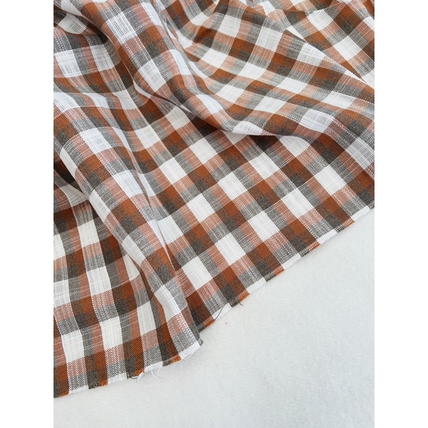 Vải linen gân carô màu vintage