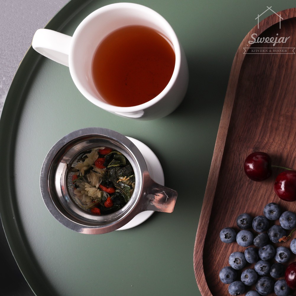 Cốc SWEEJAR đựng nước cà phê trà sứ có tấm lọc lá trà tiện lợi