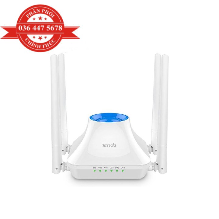 Bộ phát WiFi Tenda F6 v3 4 angten 5dBi chuẩn N 300Mbps Microsun phân phối