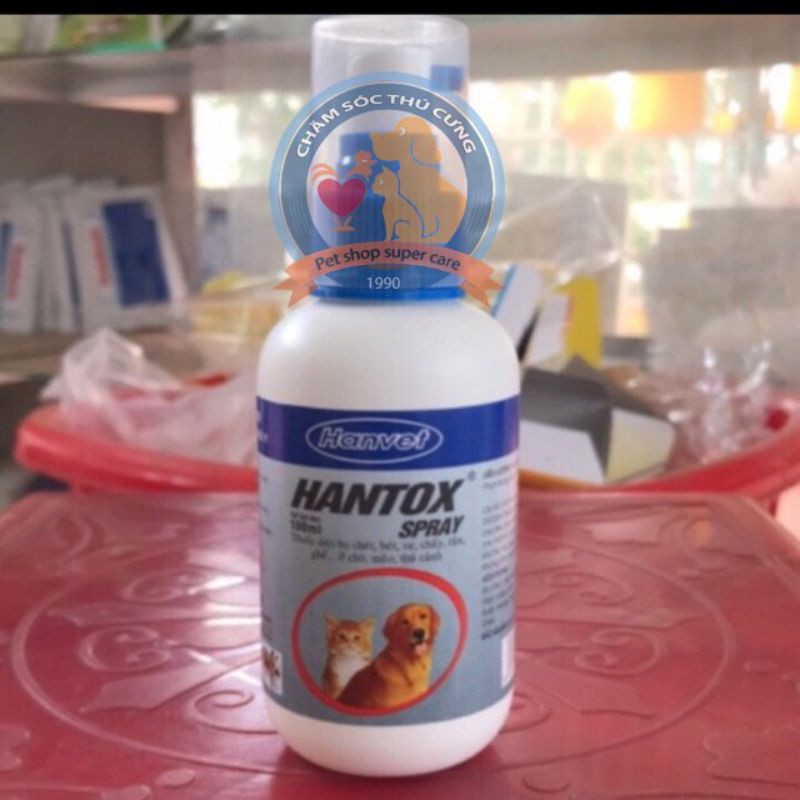 HANTOX SPRAY 100ml - Xit Ghẻ, Ve , Bọ Chét Trên Chó Mèo