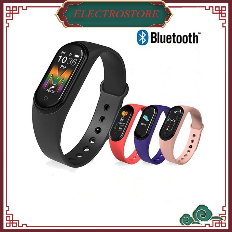 Đồng hồ thông minh M5 Bluetooth IP67 không thấm nước theo dõi thể dục thể thao nhịp tim cho nam nữ cho iOS Android