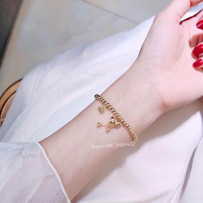 Vòng tay titan hồ lô may mắn không đen không gỉ dễ đeo