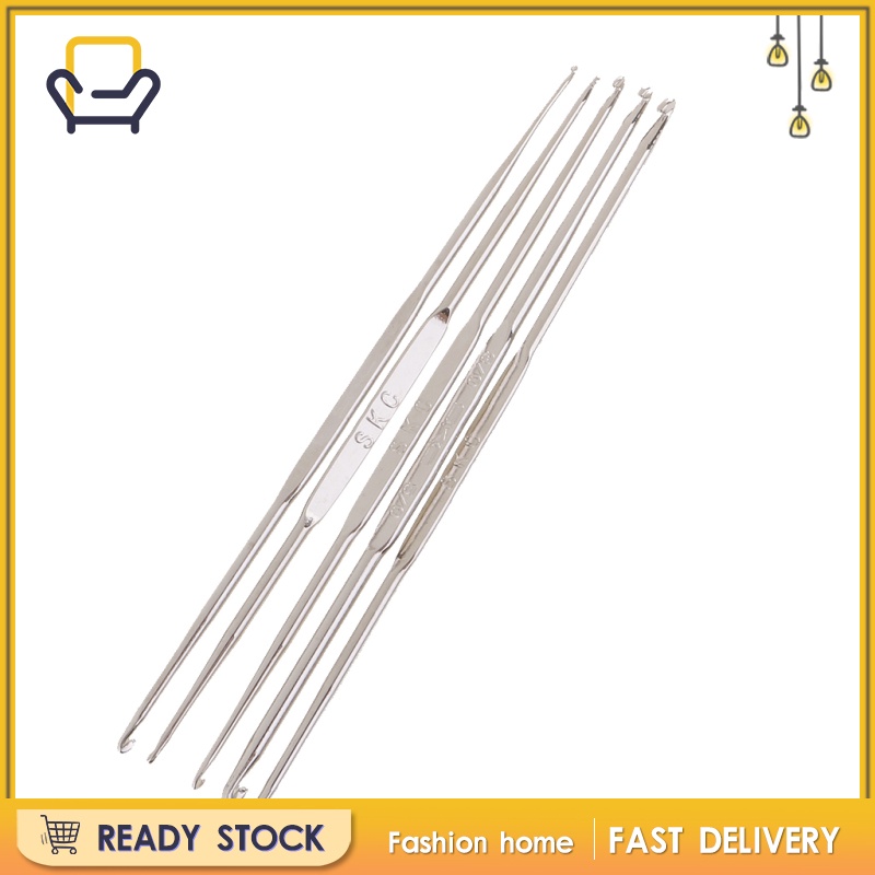 Bộ 5 Móc Đan Ren Hai Đầu Kích Thước 1.0-3.0mm