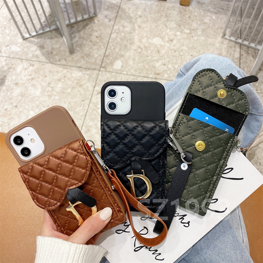 DIOR Bao da điện thoại kiểu ví tiền thời trang cho SAMSUNG J6 J4 2018 J7 J5 J3 2016 A9 A8 A7 A6 2018 A8PLUS 2018 A6PLUS 2018