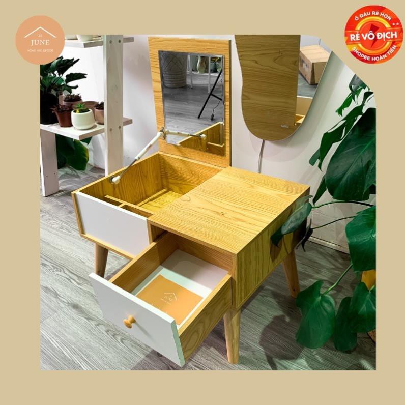 🌟MIỄN SHIP🌟 Bàn Trang Điểm Ngồi Bệt, Bàn Phấn Có Gương Gỗ MDF Cao Cấp Chịu Lực Cao - 25 June Decor