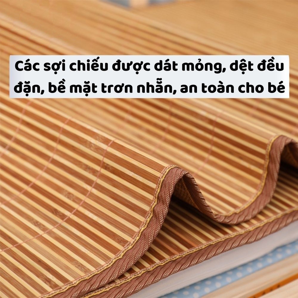 Chiếu trúc tre cao cấp Thái Lan cho bé, Chiếu mùa hè tăm tre trải nôi cũi cho bé nằm siêu mát, thấm thoát mồ hôi cực tốt