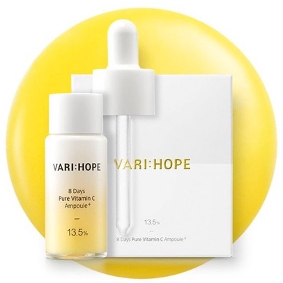 Tinh Chất Varihope 8 Day Pure Vitamin C Ampoule Plus Vari:hope Dưỡng Trắng Da Sau 8 Ngày 15g - Vàng