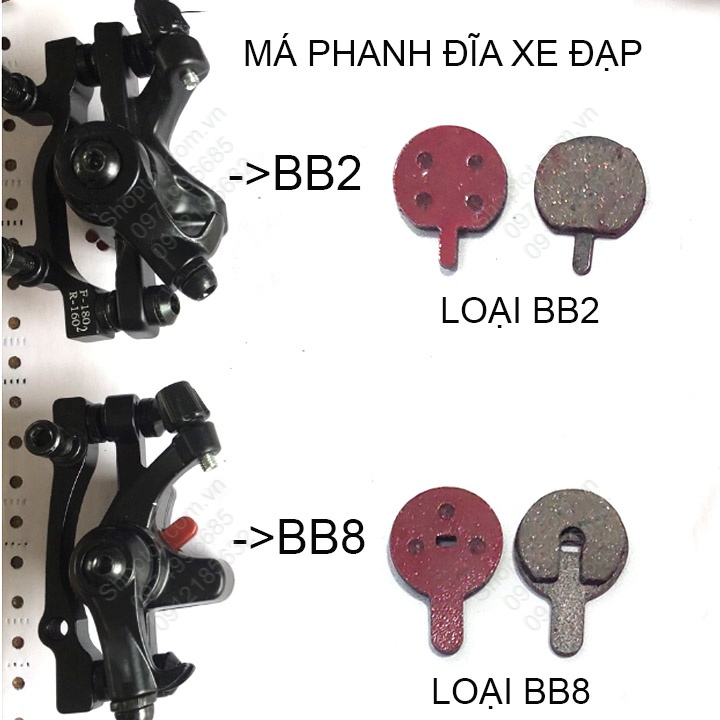 Má phanh-thắng đĩa cho xe đạp, có nhiều loại cho khách lựa chọn