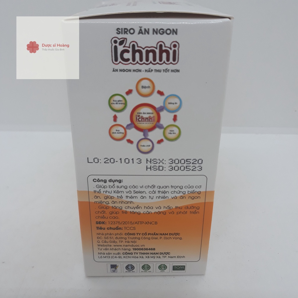 Siro Ăn Ngon ÍCH NHI PLUS - Chuyên Biệt Cho Trẻ Biếng Ăn - Bé Ăn Ngon Hơn, Hấp Thu Tốt Hơn