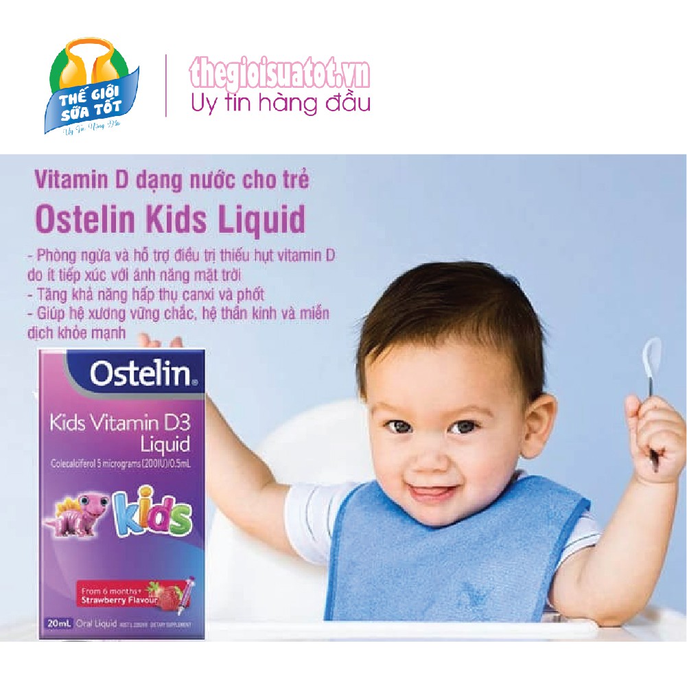 Vitamin D cho trẻ Ostelin Kids Liquid 20ml của Úc