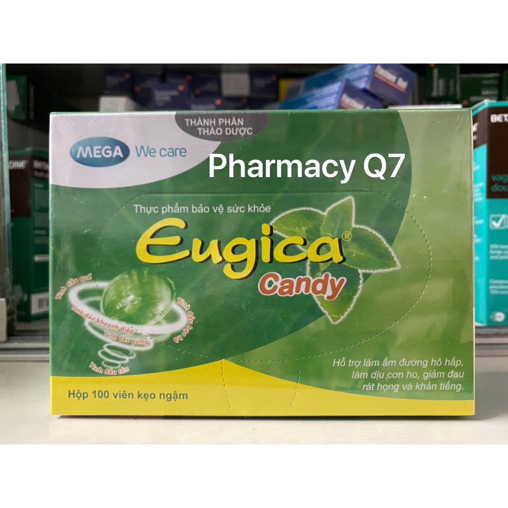 (New Arival) Kẹo ngậm thảo dược EUGICA 100 VIÊN keo Eugica Viên ngậm Eugica Kẹo ho Eugica