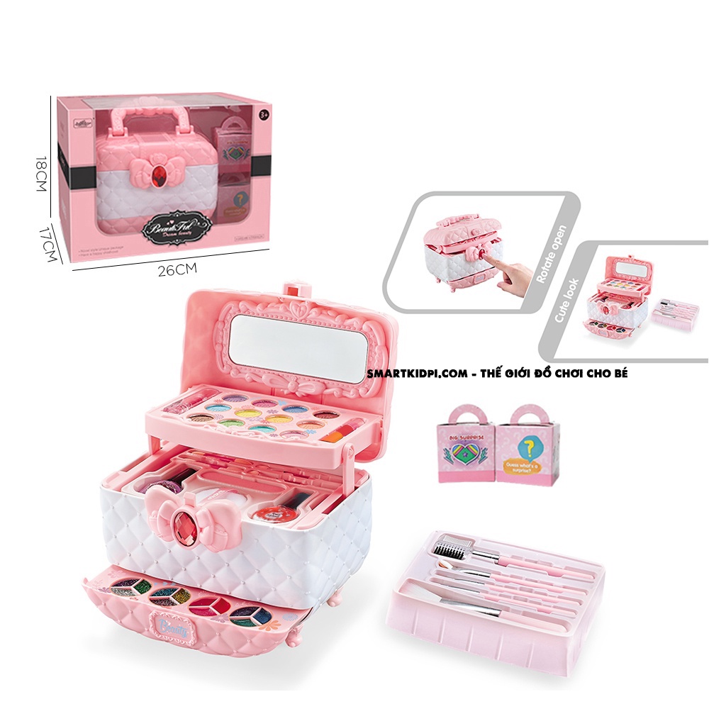 - Đồ chơi trang điểm cho bé gái màu hồng cao cấp - bộ đồ chơi hộp trang điểm cho bé gái