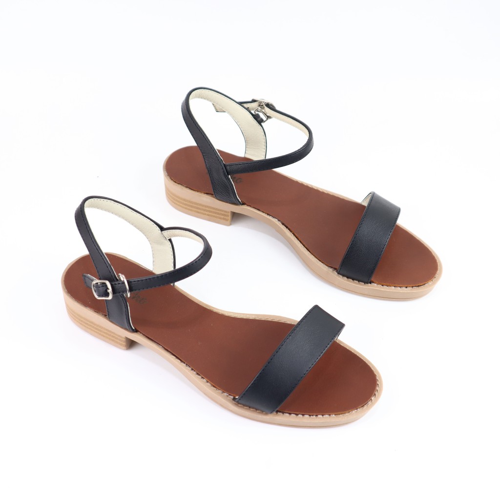 Giày sandal nữ quai ngang da thật cao 3cm Misho 1118 [FORM TO -- CHỌN XUỐNG 1 SIZE]