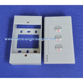 COMBO 3 Công tắc 1 chiều + Mặt nạ + Đế nổi - SINO VANLOCK