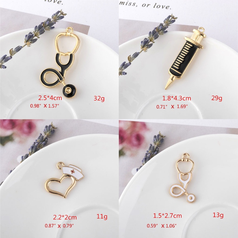 Set 9 Mặt Dây Chuyền Hình Nón Và Ống Nghe Y Tá DIY