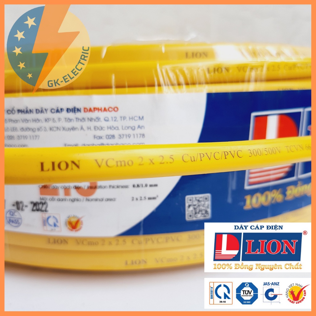 Dây điện đôi LION VCmo 2 x 2.5 - màu ngẫu nhiên