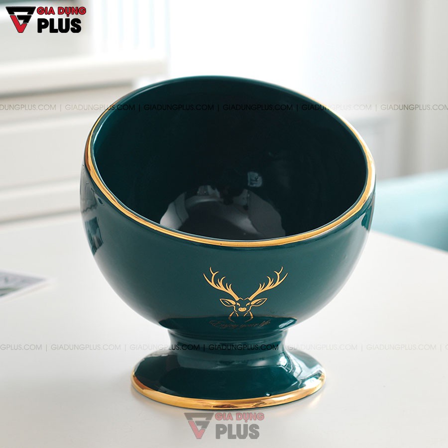 ♙Cốc Gốm Sứ Đặt Bàn Đựng Đồ Đa Năng Chìa Khoá, Bánh Kẹo, Giấy.. | Màu Xanh Ngọc Lục Bảo Sang Trọng & Cao Cấp