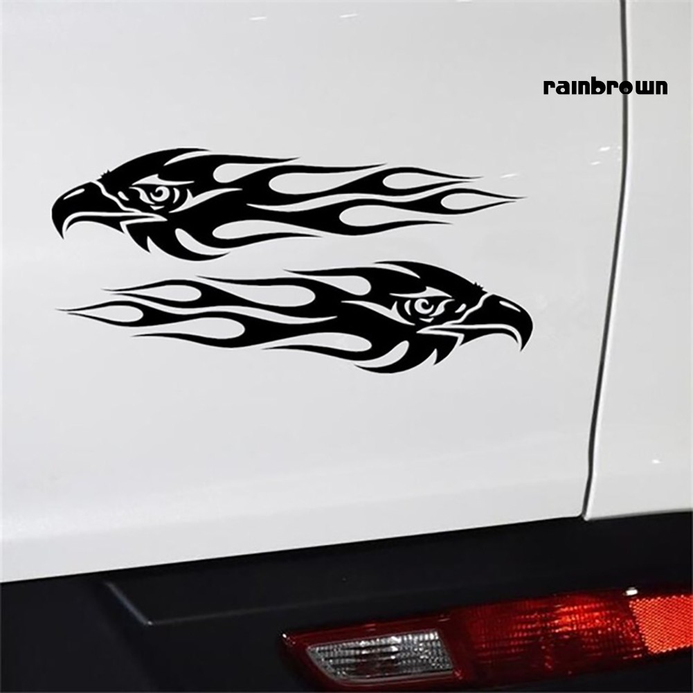 2 Miếng Dán Trang Trí Xe Hơi Hình Ngọn Lửa Độc Đáo