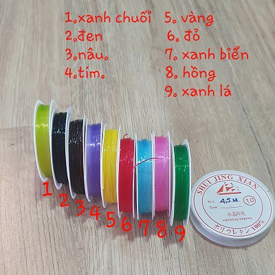 Cuộn Thun Cước Size 1mm Dài 4,5m Làm Vòng Tay Và Đồ Handmade - Nhiều màu