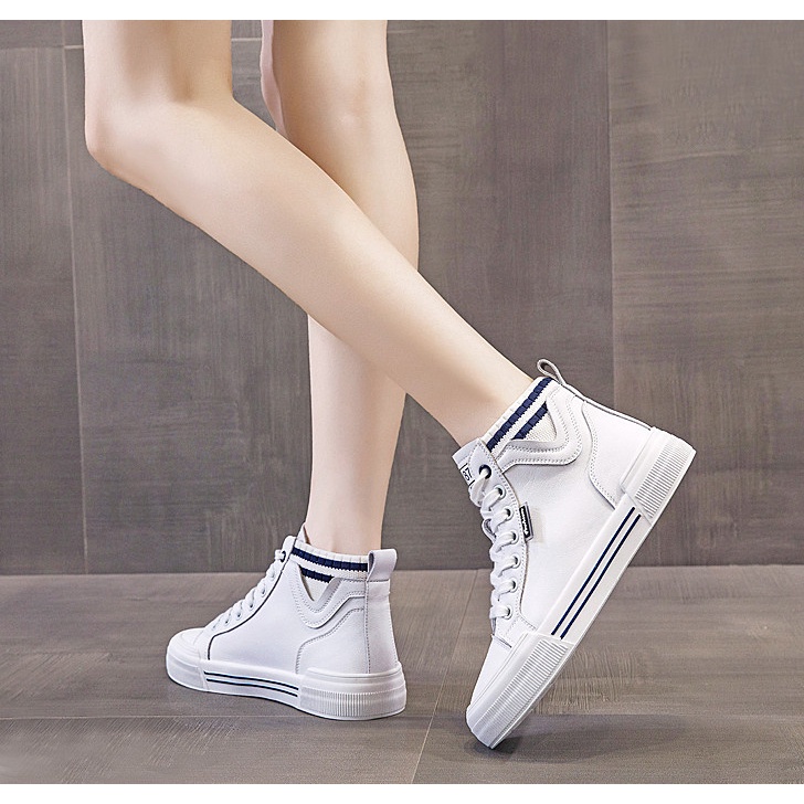 Giày ULZZANG Sneaker Nữ Giày Bata Cổ Cao Đế Bệt 3P