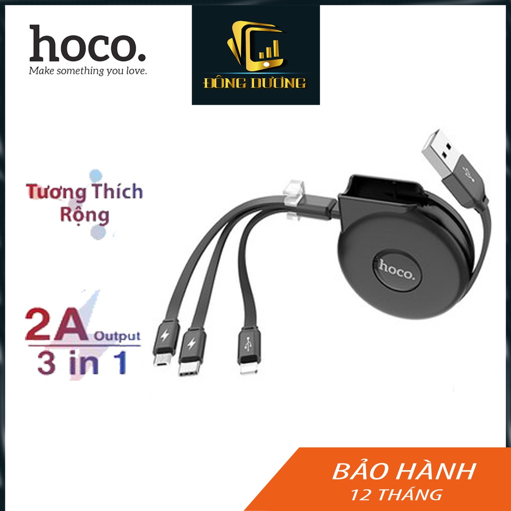 Cáp sạc 3 in 1 Lighting/Type-C/Micro sạc nhanh HOCO U50 dây sạc đăng sạc nhanh 2A - Phụ Kiện Đông Dương