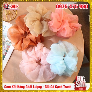 Dây Buộc Tóc Scrunchies Vải Voan Kính Thời Trang Hàn Quốc
