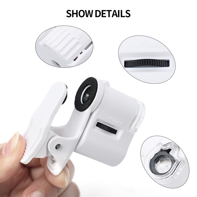 Kính Hiển Vi Mini 60X Có Đèn Led Chuyên Dụng Sửa Chữa Điện Thoại/ Trang Sức