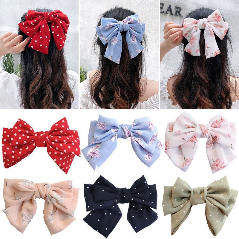 Kẹp Tóc Hình Nơ Lớn Xinh Xắn Đáng Yêu Cho Nữ