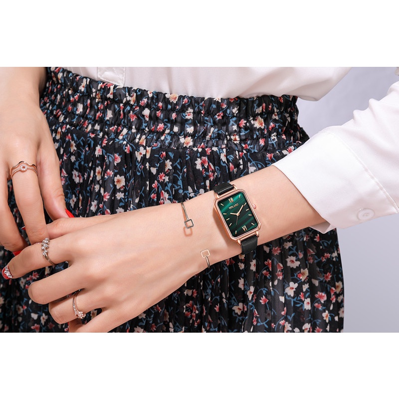 Đồng hồ quartz Skmei 8542 màu xanh lục bảo thanh lịch thời trang cho nữ