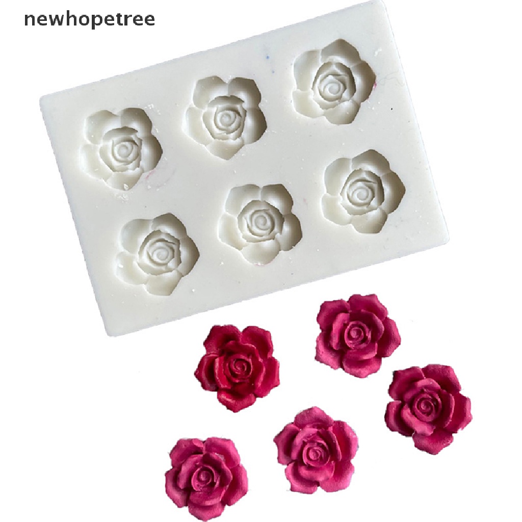 Khuôn Silicone Làm Bánh Kem / Sô Cô La Hình Bông Hoa Sáu Lỗ Tiện Dụng