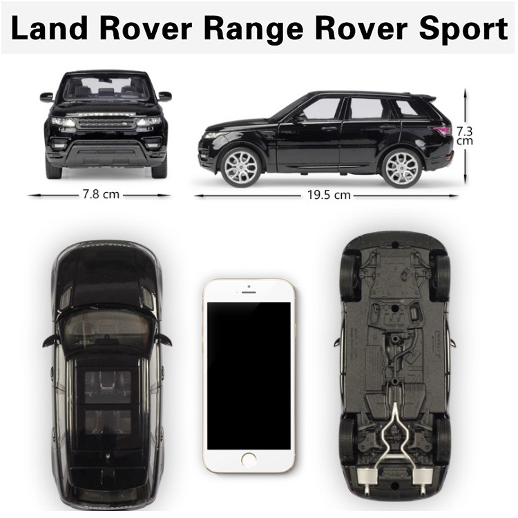 Mô hình xe ô tô Range Rover tỉ lệ 1:24 hãng Welly bằng kim loại mở được 2 cửa xe và nắp máy