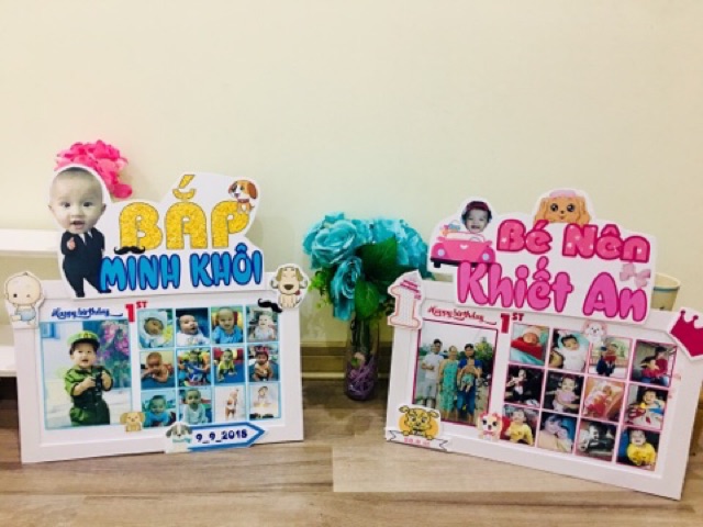 Khung ảnh 12 tháng bé trai