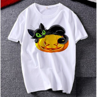 Áo thun Cotton Unisex - Mèo Ami - Mèo halloween