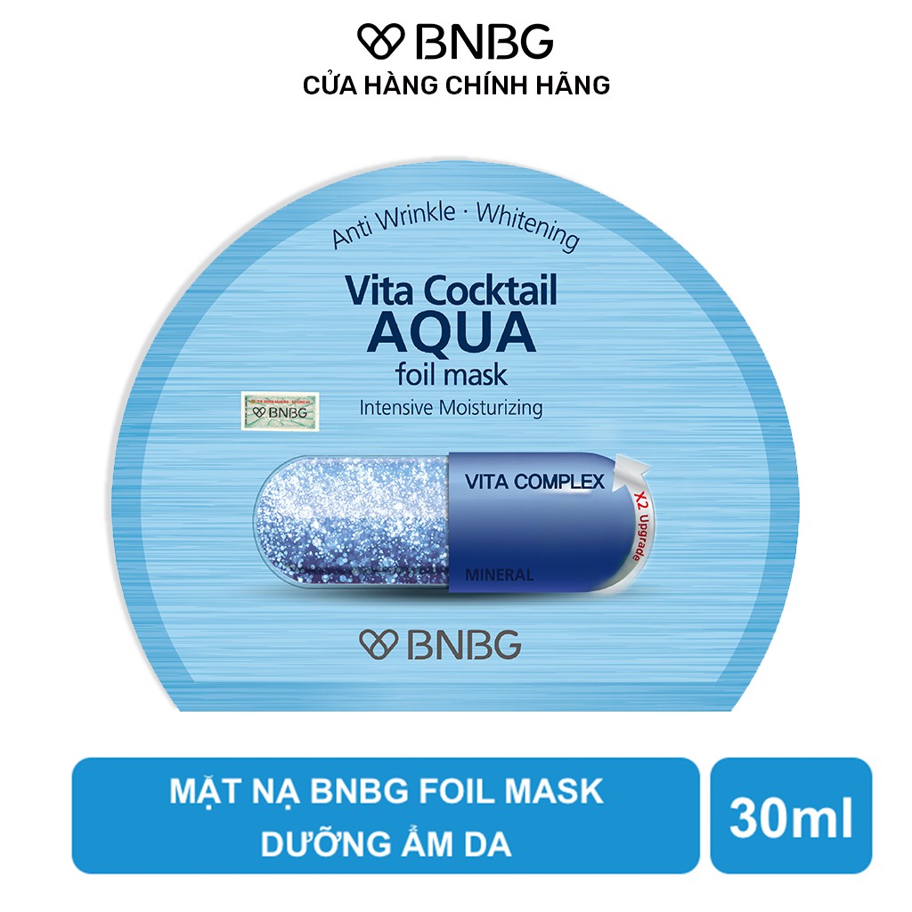 Combo 10 mặt nạ cấp ẩm cho da BNBG Vita Cocktail Aqua Foil Mask 30mlx10