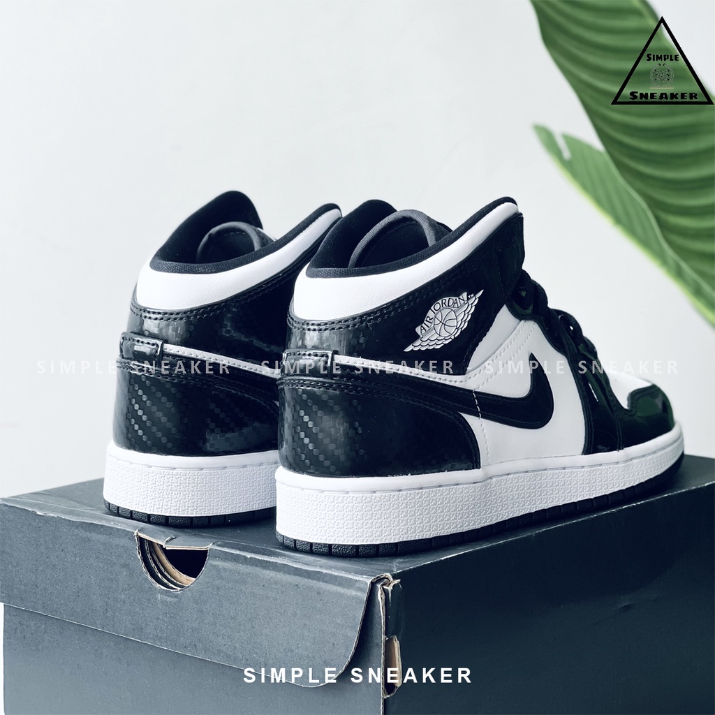 Giày Nike Jordan 1 Chính Hãng FREESHIPNike Air Jordan 1 Mid Carbon Fiber- Giày Sneaker Jordan 1 Cổ Cao- Simple Sneaker