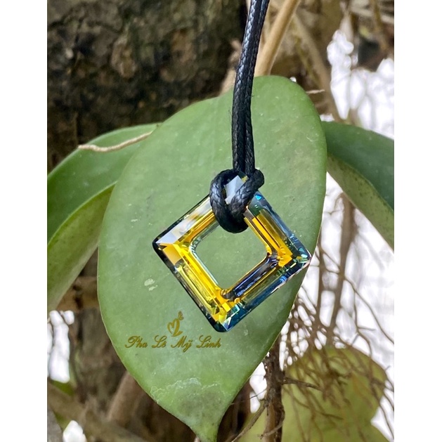 Mặt dây pha lê Swarovski vuông tròn 20mm