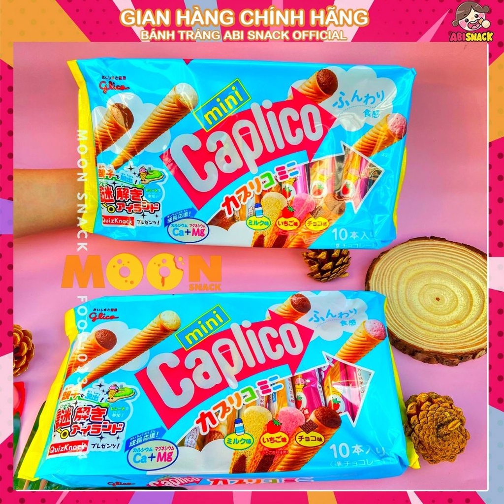 Bánh Kem Ốc Quế bánh quy ngọt GLICO CAPLICO Chính Hãng Nhật Bản Gói 10 chiếc