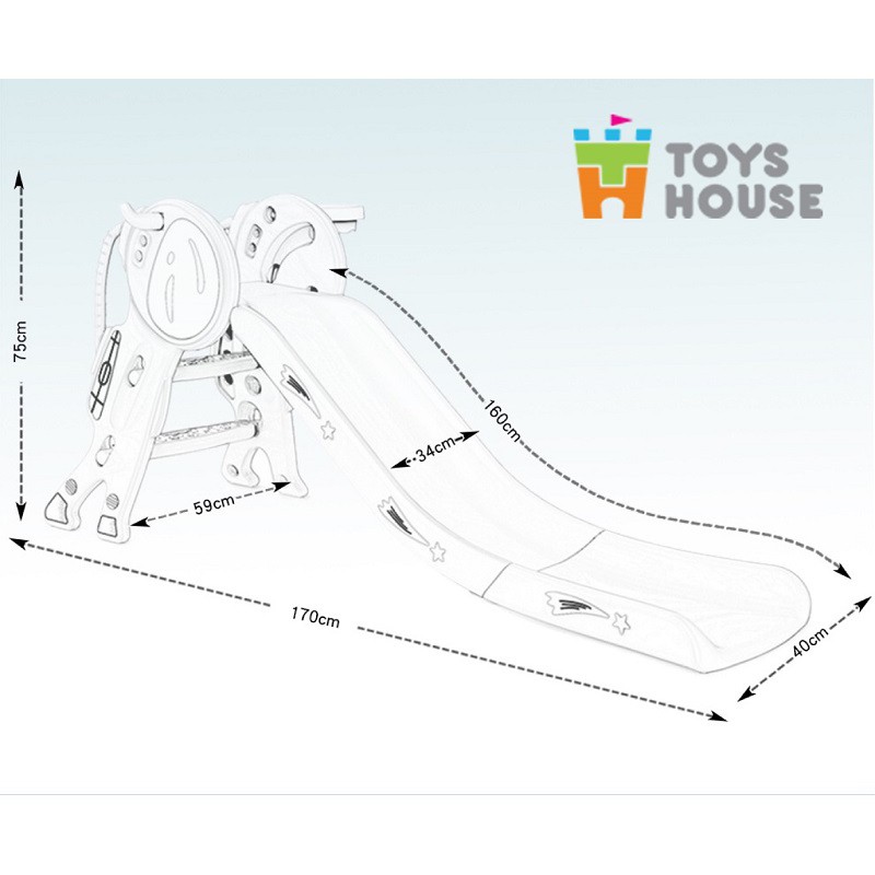 Cầu trượt kèm bóng rổ ngôi sao Toys House