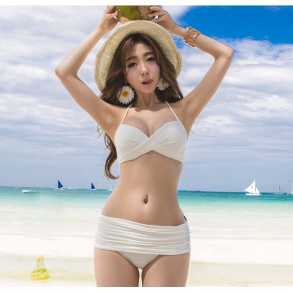 DUNEA Bộ Đồ Bơi Bikini Hai Mảnh Có Giá Đỡ Bằng Thép Màu Xanh Quân Đội Dành Cho Bạn Nữ DUNEA818