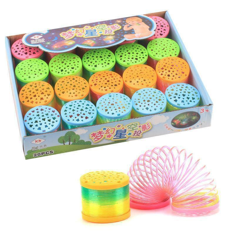 Đồ chơi trẻ em vòng lò xo cầu vồng 7 sắc ma thuật có đèn