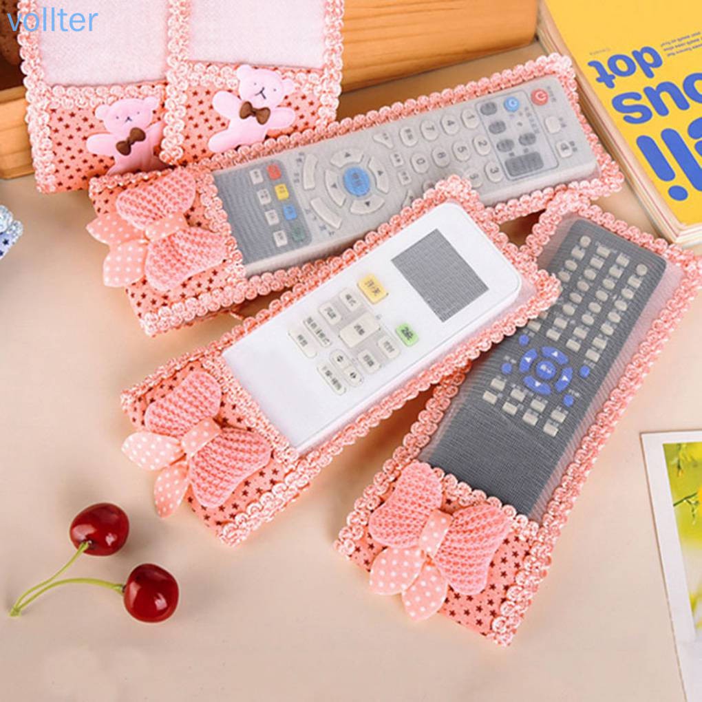 Vỏ Bảo Vệ Điều Khiển Từ Xa Chống Bụi Phối Ren Đính Nơ Xinh Xắn