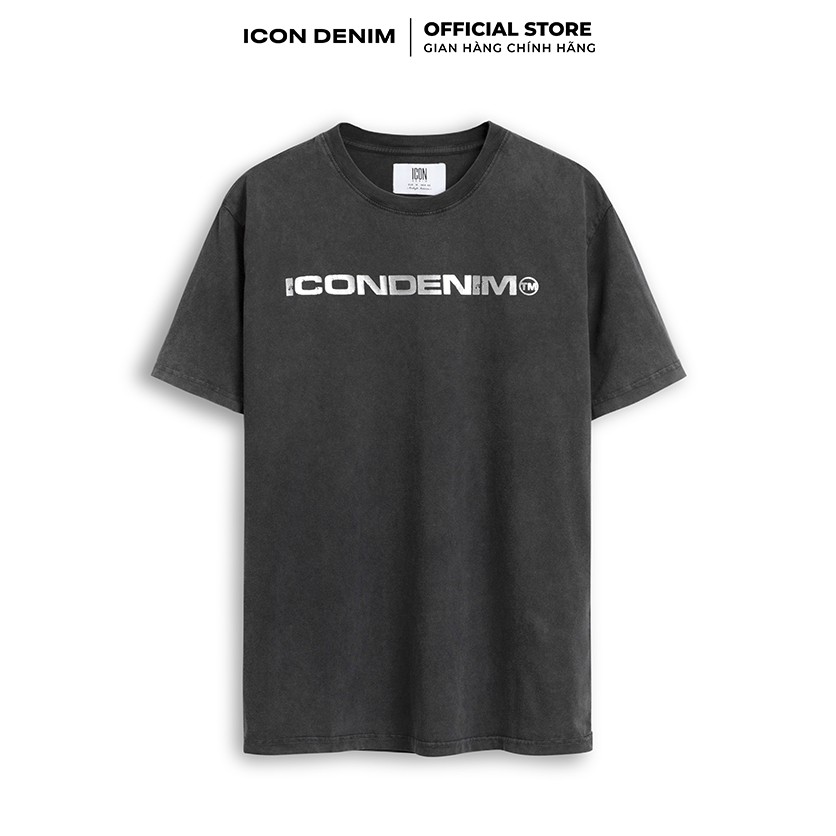 Áo Thun Wash Xám Nam ICON DENIM Tay Ngắn Chất, Hình In Phản Quang | BigBuy360 - bigbuy360.vn