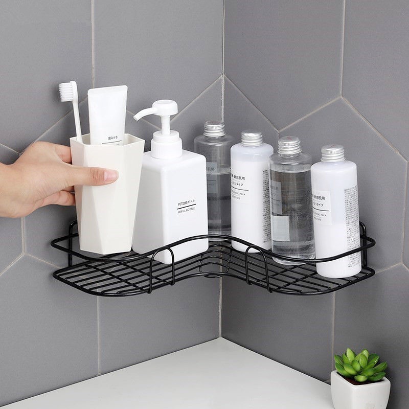 Kệ Đựng Đồ Nhà Tắm Tiện Dụng, Kê Góc Đựng Gia Vị, Treo Tường Đa Năng Nhà Bếp - Tặng Kèm 2 Miếng Dán Siêu Chắc