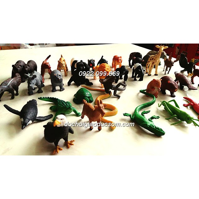 Mô hình 36 động vật hoang dã mini Safari - bé học thế giới xung quanh