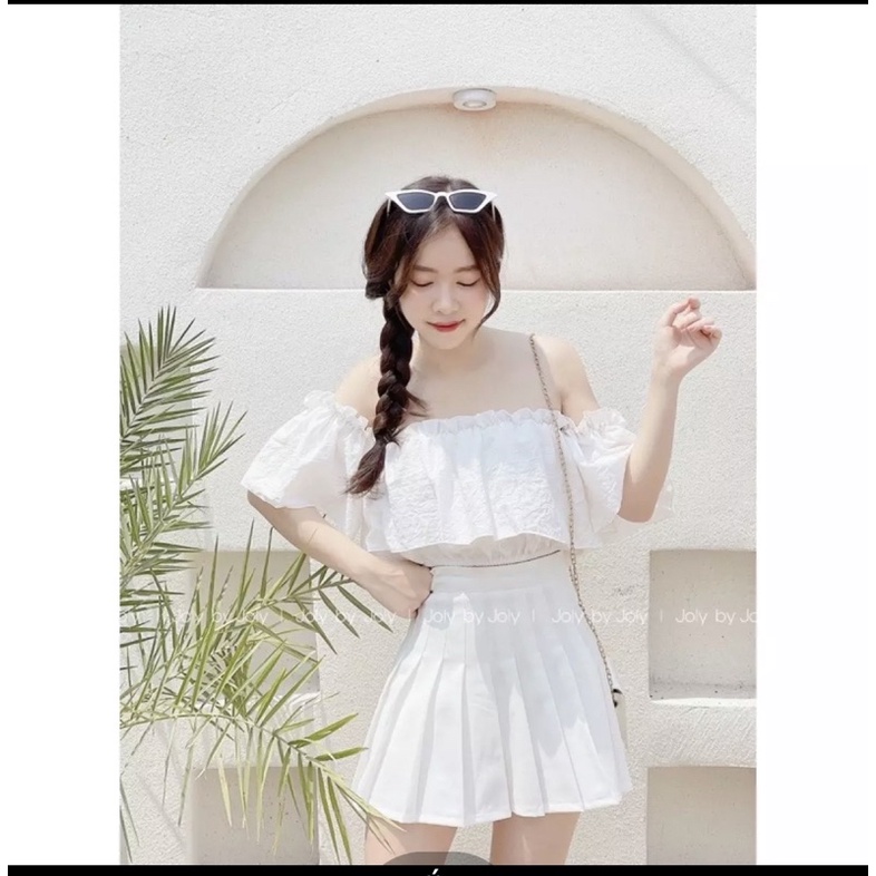 SÉT ÁO BẸT VAI KÈM CHÂN VÁY XINH ULZZANG S10