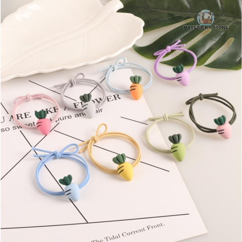 Dây cột tóc co giãn họa tiết hoạt hình phong cách Hàn Quốc nhiều màu tùy chọn