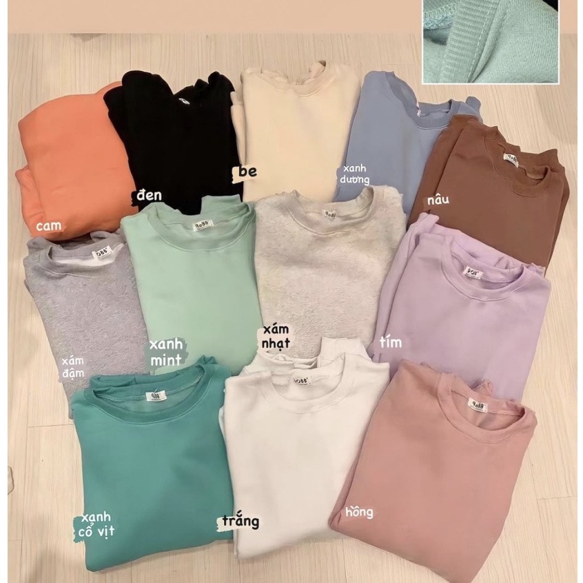 TG82 C4T5 Áo Nỉ Bông Sweater Cổ Tròn 9088 Áo Nỉ Cổ Tròn Nam Nữ Áo Đôi Form To Hàng Quảng Châu Chất Đẹp Không Bai Xù